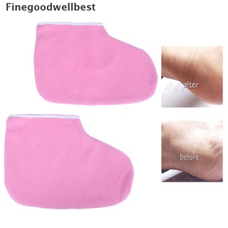 fbco 1 par de cera parafina de baño cuidado de pies cubierta de pies de tela spa pedicura enfermería rosa caliente