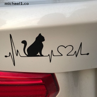 【michael1】 Pet Cat Heartbeat Lifeline Vinyl Decal Creative Car Stickers Car Wall Styling [CO]