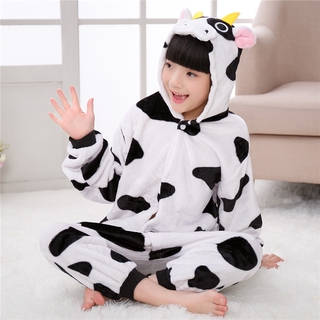 niños de dibujos animados onesie ropa de dormir kigurumi cosplay lindo disfraz de vaca pijamas