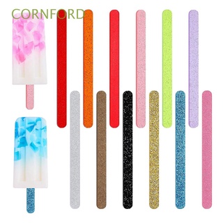 CORNFORD 10/50Pcs Ice Cream Sticks Useful Kids Gift Popsicle Stick Glitter DIY Baby Shower 11.3x1cm Handmade Making Crafts Party Supplies