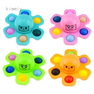 Kimmiy Tik Tok Pop It Fidget Toy Flip Face-Changing Octopus Gyro juguete descompresión creativa Fingertip