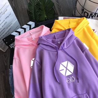 Nueva sudadera de color caramelo pareja camisa salvaje personalidad EXO patrón sudadera con capucha top