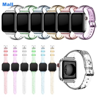 Correa de silicona para Apple watch band 44mm 40mm iWatch band 38mm 42mm Slim Glitter mujeres pulsera Apple watch series 3 4 5 6 SE mall