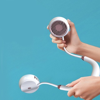 Ventilador portátil manos libres banda de cuello manos libres colgante USB recargable doble ventilador Mini aire acondicionado/ventilador de refrigeración blanco (3)