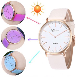 Solar Color cambiante reloj analógico señoras moda relojes