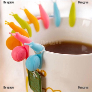 <dengyou> 5pcs exquisita forma de caracol de silicona bolsa de té titular taza taza de colores caramelo lindo