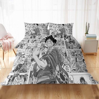 Nuevo juego de sábanas 3 en 1 de una pieza Zoro Luffy Ace Anime personaje dormitorio cómodo funda de almohada más tamaño bueno