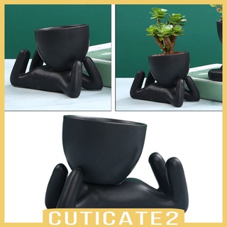 [CUTICATE2] Maceta de cerámica suculenta maceta creativa en forma humana Mini macetas contenedor para escritorio casa oficina jardín decoración