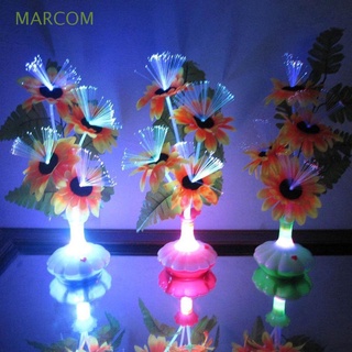 MARCOM Party Night Light Home Decoration Lamp Artificial Flower Valentines Day Wedding with Vase LED Home Sunflowers Optical Fiber (1)