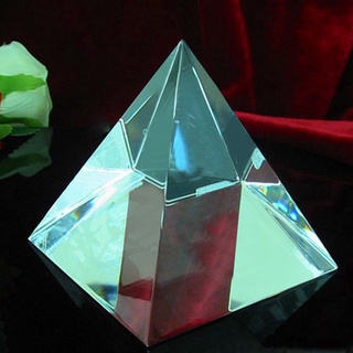 Clear Crystal Pyramid Prism Craft Statue Paperweight Optics DIY Photography