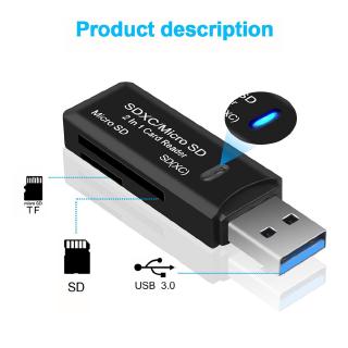 Lector de tarjetas USB/adaptador de tarjeta de memoria inteligente SD/Micro SD TF OTG para Laptop USB lector de tarjetas inteligentes (1)