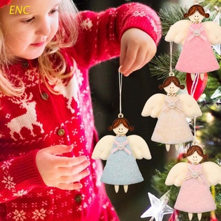 enc navidad ala de madera niña ángel colgante muñeca colgante colgante árbol de navidad decoración lindo colgante muñeca adornos lindo