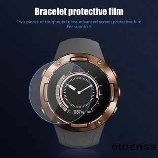 (Owenss) 2 protectores de pantalla de vidrio templado para película protectora de reloj Suunto 5 9H (1)