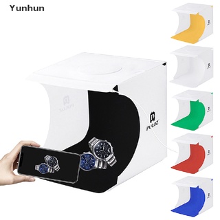 yunhun mini plegable estudio de fotografía soft box 2led lightbox fondo kit de fotos