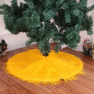 nueva falda creativa de felpa árbol de navidad alfombra de piel decoración de navidad año nuevo hogar decoración al aire libre evento fiesta árbol falda