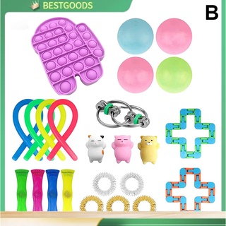 25 piezas fidget juego de juguetes fidget juguete con bola de estrés mármol malla push pops burbuja fidget juguete sensorial (3)