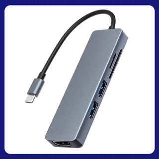 Venta caliente 5 en 1 multifuncional tipo C USB Hub adaptador USB C a HD USB 3.0 TF lector de tarjetas HD convertidor para portátil