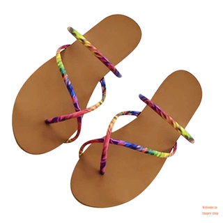 las mujeres de verano casual dedo del pie plano sandalias de playa zapatillas slip-on flip flop zapatos (1)