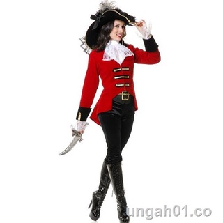 ☄2017 Halloween Female Pirate Costume Gothic Queen Costume Pirate Cosplay Costume Festive Uniform