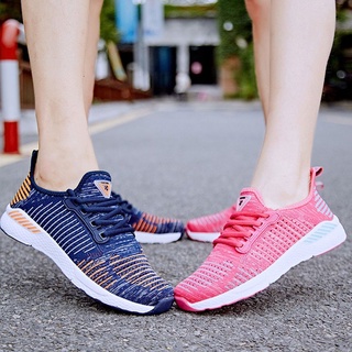 [0824] Breathable Mesh Flat Shoes Running Sports Shoes Lace-up Jogging Sneakers