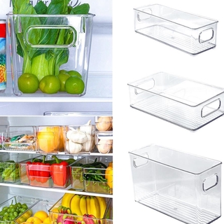 Recipientes De Almacenamiento De Nevera , Plástico Transparente Apilable Organizador Contenedores Con Asas Para Refrigerador Congelador Despensa Gabinetes De Cocina