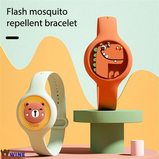 pulsera repelente de mosquitos anti mosquitos para niños reloj de silicona seguro de dibujos animados repelente de mosquitos pulsera vino