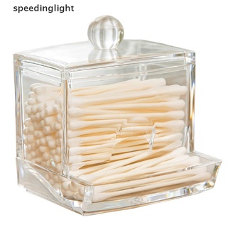 [speedinglight] Hisopos de algodón acrílico caja portátil transparente maquillaje algodón almohadilla caliente