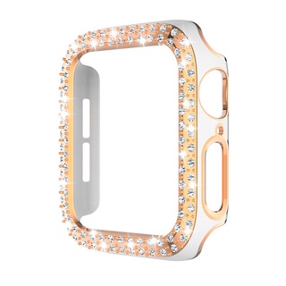 Apple Watch caso Bling Diamond Radium tallar funda protectora para iWatch Series 6 SE 5 4 3 2 1 brillante PC marco parachoques para tamaño 38 mm 40 mm 42 mm 44 mm Anti-caída caso de protección (7)