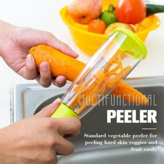 Stainless steel multifunctional storage type peeling knife with barrel vegetable and fruit peeler