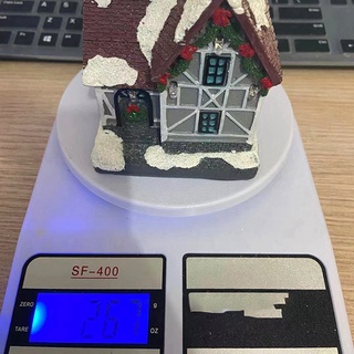 luminosa pequeña decoración de casa decoraciones navideñas resina nieve casa regalos de navidad (excluyendo la batería) b (4)