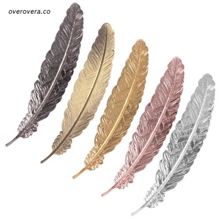 ove Creative Retro Feather Shaped Metal Bookmark Page Marker For Books Office School