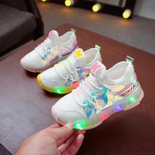 WALKERS babysmile zapatos de bebé transpirable antideslizante diseño led zapatillas de deporte niñas suave soled zapatos de caminar primeros pasos