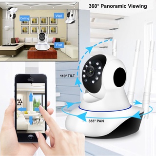 Detección De Movimiento Audio Home segurança Smart IR Visión Nocturna Completa HD 1080P Cámara De Vigilancia wifi 360o Monitor Do Bebê IP Robo 3 Antenas (5)