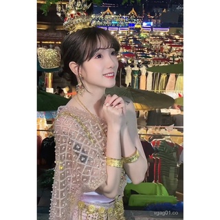 Collar largo de estilo étnico bohemio para mujer, oro, yunnan-xishuangbanna, ropa, accesorios decorativos, etiqueta de nombre