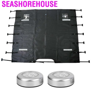 Seashorehouse Universal negro Oxford tela caravana cubierta de remolque frontal Protector escudo con luces LED