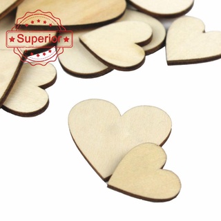 200pcs adorno en forma de corazón artesanía de madera decoración de boda Y0D4