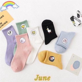 Calcetines de algodón june de dibujos animados para mujer/calcetines deportivos lindos/medias/estampado Animal/Multicolor