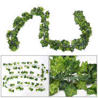Dl 1 cadena M hiedra Artificial hoja verde guirnalda plantas vid falso follaje decoración del hogar plástico ratán cadena decoración de pared LHS (6)