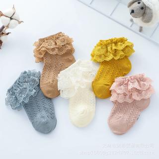 Calcetines de los niños de primavera y otoño de las niñas calcetines de encaje bebé calcetines de algodón de encaje princesa bebé calcetines (1)