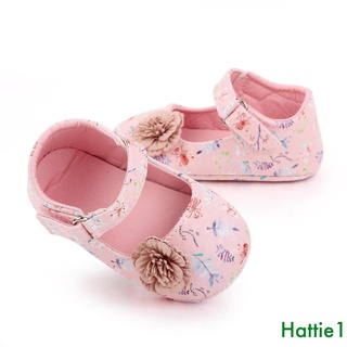 ✲ HG ❀ Zapatos De Vestir De Princesa Para Bebés , Suela Suave Antideslizante De Cuero Mary Jane Pisos Con Flor 3D