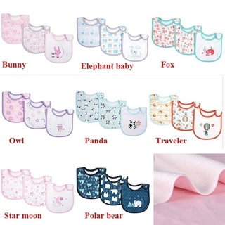 3pcs Baby Double Layer Cotton Towel Triangular Scarf Kids Bib Toddler Feeding Bibs (2)