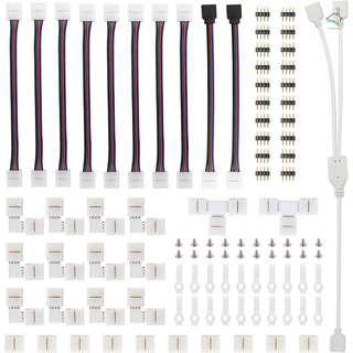 95pcs 5050 rgb led-strip conector kit con forma de t en forma de l tira-jumpers led-strip accesorio luz de alambre conexión terminal herramienta