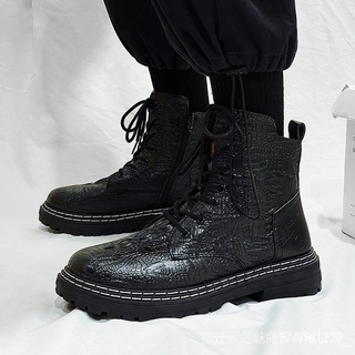 Negro Martin Botas De Los Hombres Zapatos Otoño Nuevo Estilo Todo-Partido De Alta Parte Superior Cuero Tre (7)