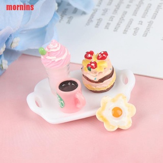 {mornins} 1:12 casa de muñecas miniatura bandeja de fresa pastel helado bebida café UUW (1)