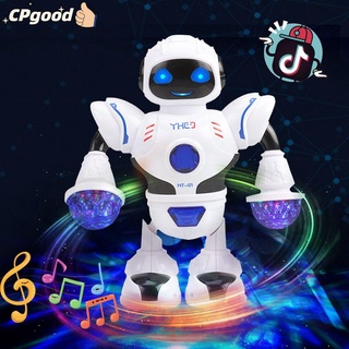 CLADPOSITIONAN Interesante LED Música Juguete Niños Niñas Figura Eléctrica Bailando Robot Espacio Caminar Deslumbrante Creativo Educativo Regalo Brazo Swing Modelo