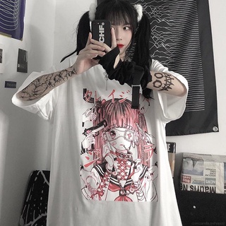 Estilo Punk oscuro Grunge Streetwear Harajuku suelto Casual camiseta