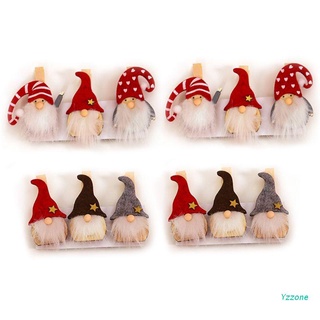 yzz 6pcs navidad sueco gnome decoración clips de madera diy foto papel abrazadera artesanía (1)