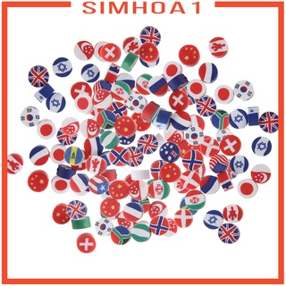 [SIMHOA1] Juego de 200 cuentas de arcilla nacional de la bandera redonda de polímero de arcilla de disco Kit de 10 mm