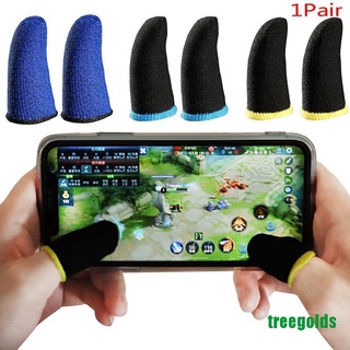 Treegolds 1 par de guantes para dedos a prueba de sudor para juegos móviles/pantalla táctil/manga de dedos