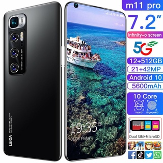 【foshou】M11pro 7.2 Inches Smartphone 12+512GB Facial Unlocked Intelligent Mobile Phone